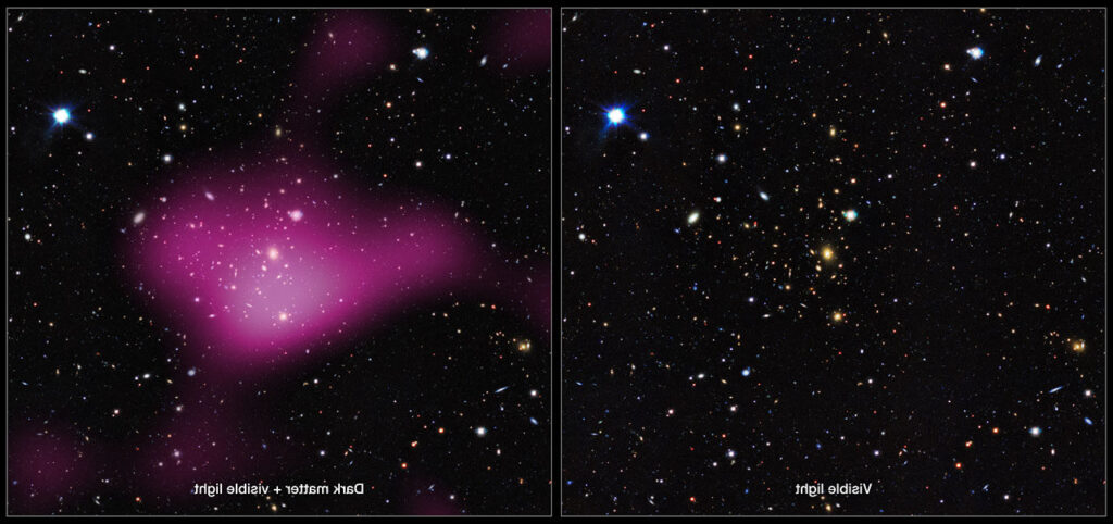 distribucion de materia oscura en cumulos galacticos con telescopios